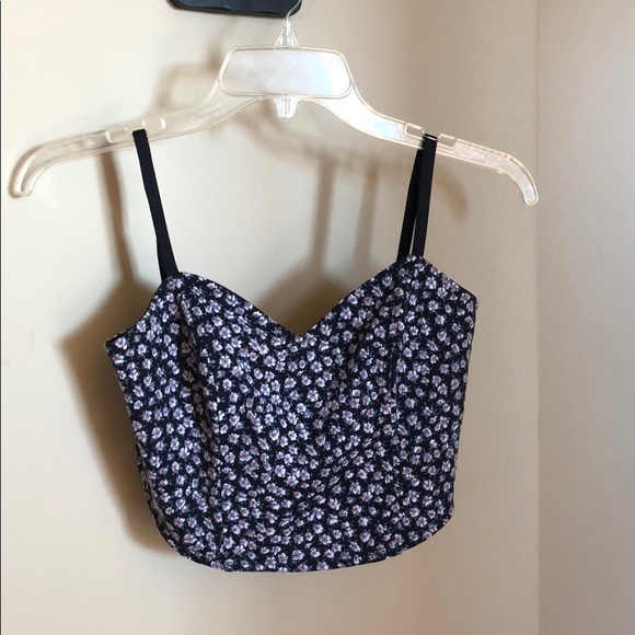 Urban Outfitters Blue Floral Crop Bralette - Picture 2 of 4